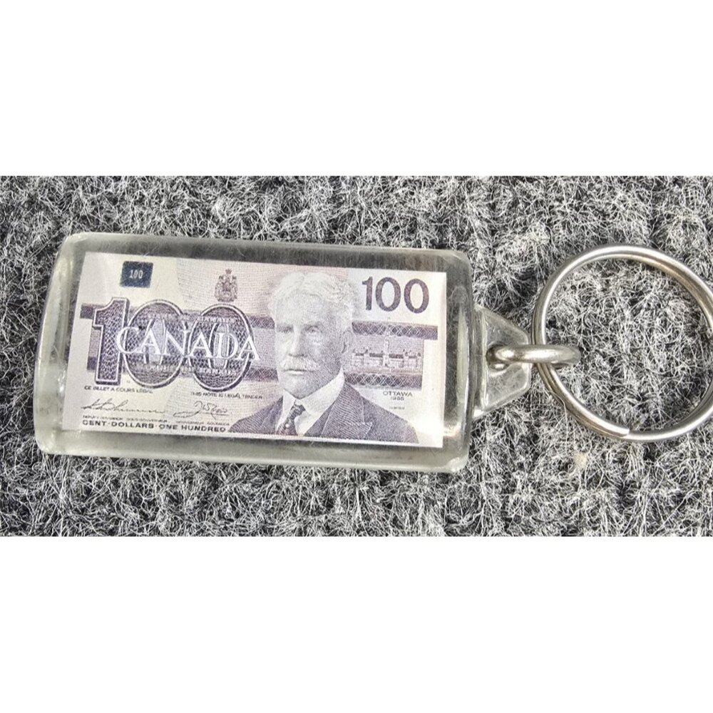 Keychain Canada Vintage $100 Bill Acrylic